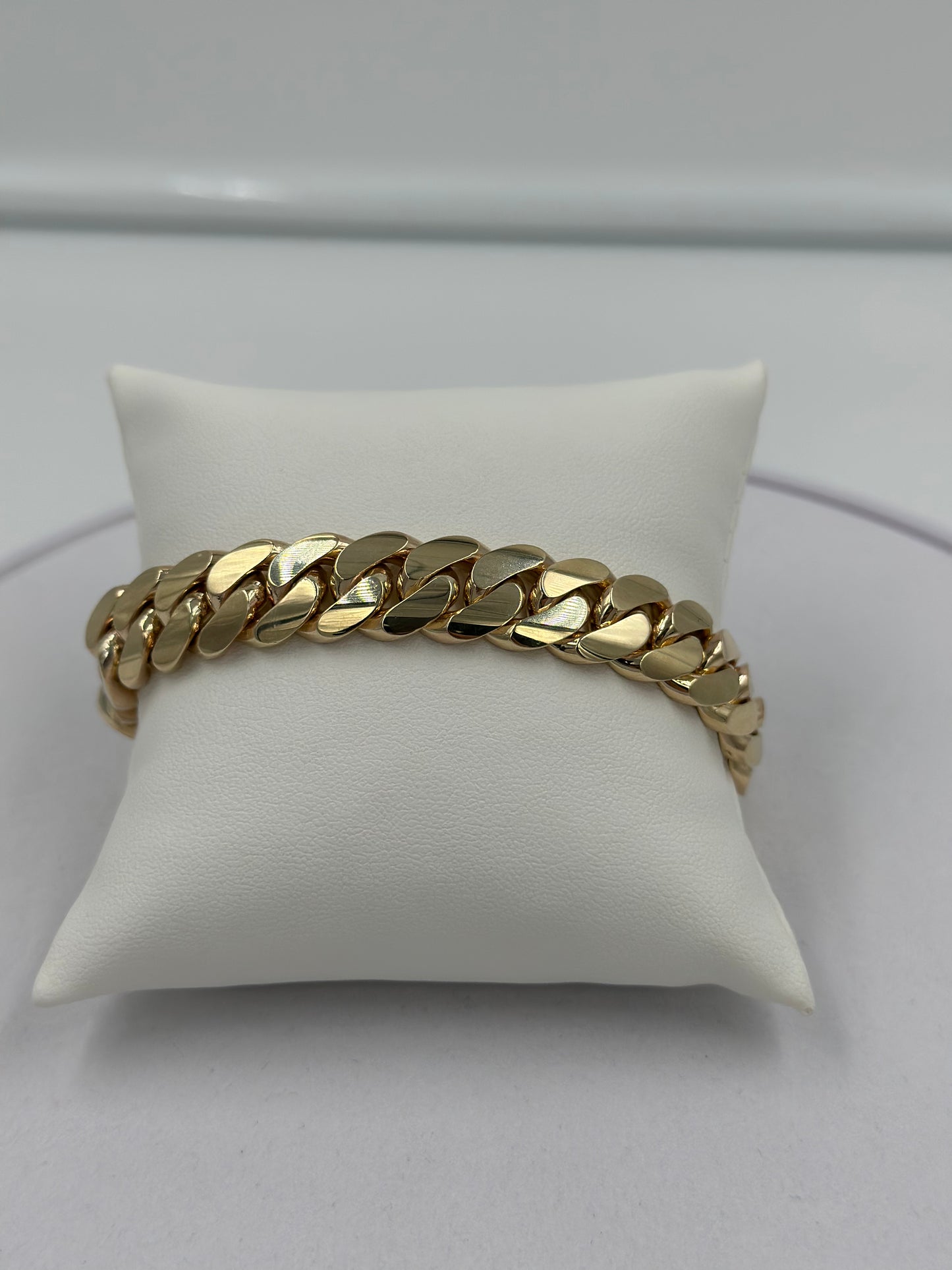 Mens 14k Solid Gold Cuban Link Bracelet