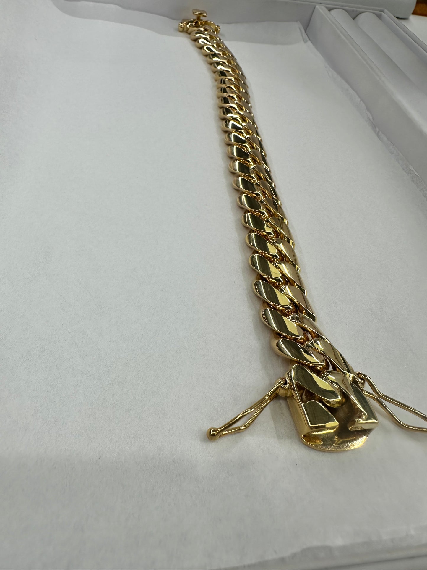Mens 14k Solid Gold Cuban Link Bracelet