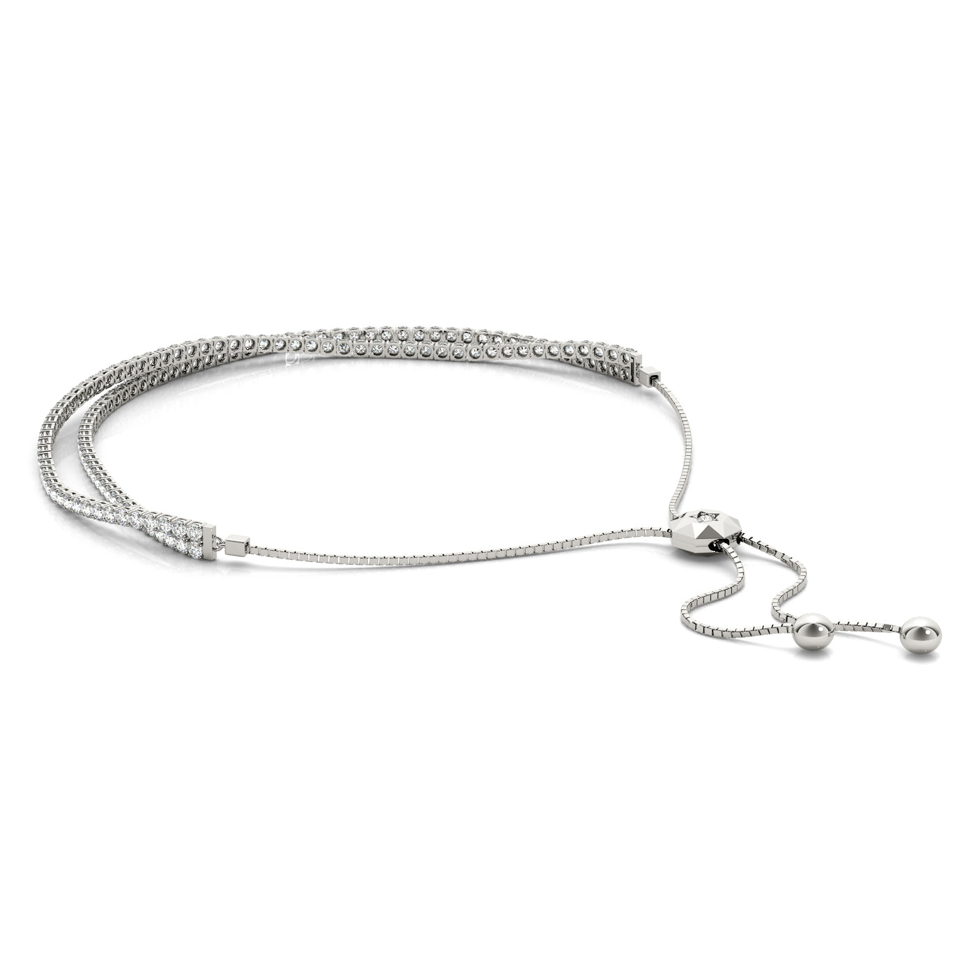 In Line Adjustable Tennis Bracelet 2 1/3ct