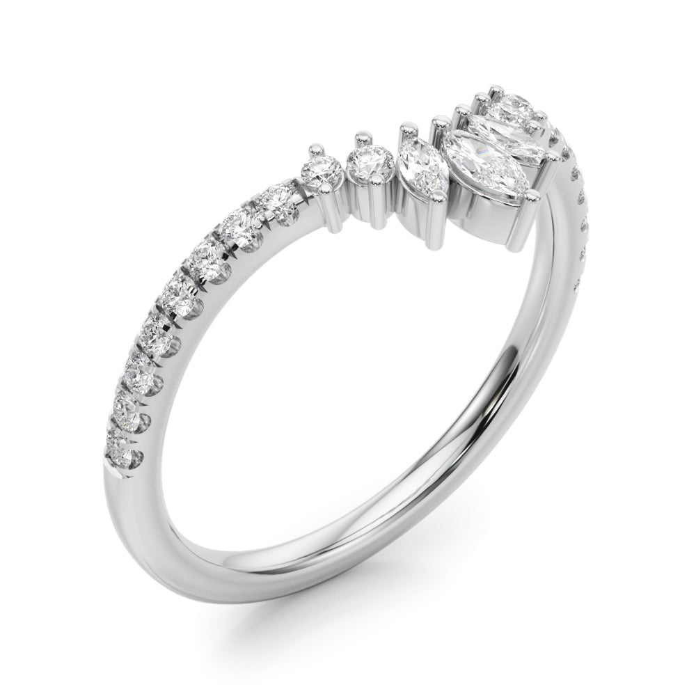 14k Fashion Ring Marquise & Round (0.35ct tw)