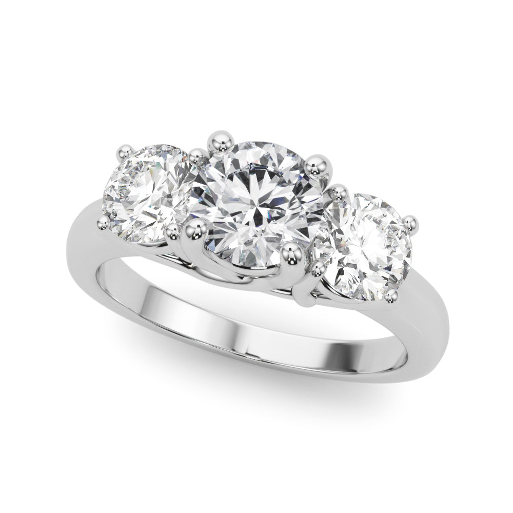 14k 3 Stone Engagement Ring Round (1ct tw)