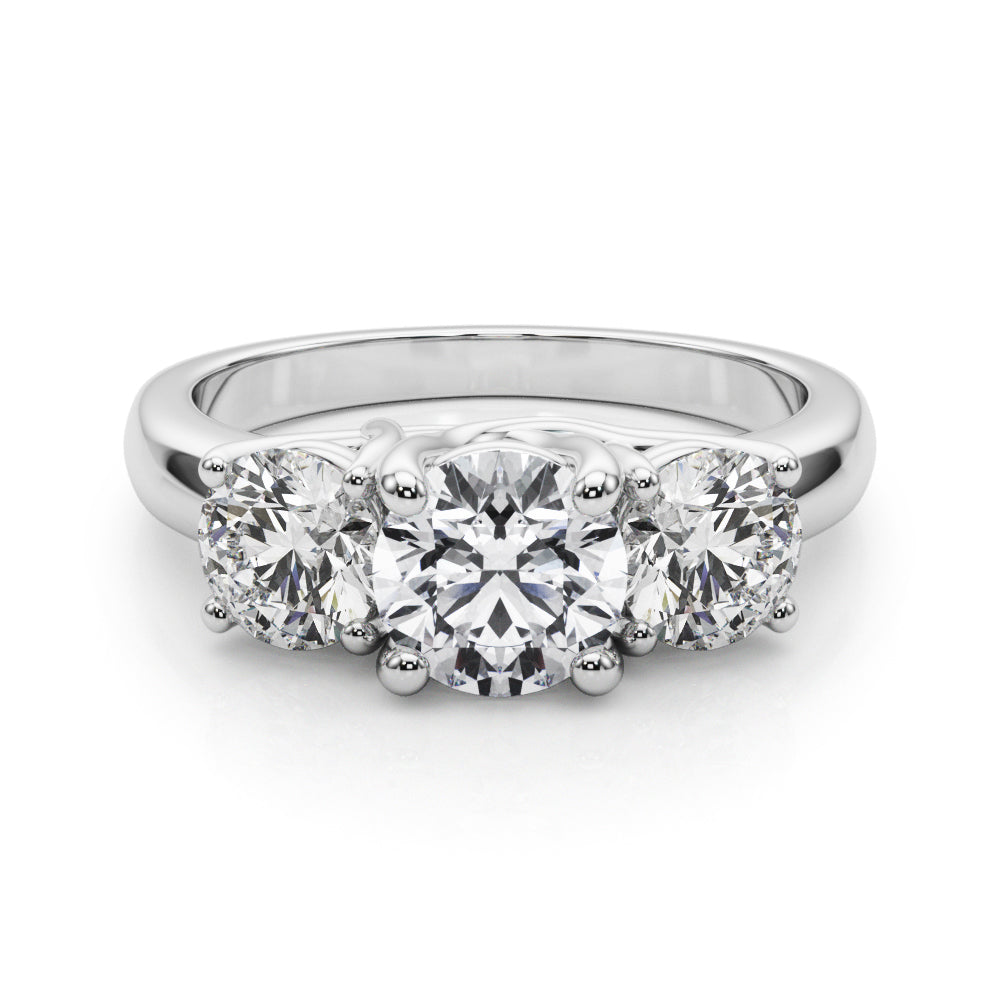 14k 3 Stone Engagement Ring Round (1ct tw)