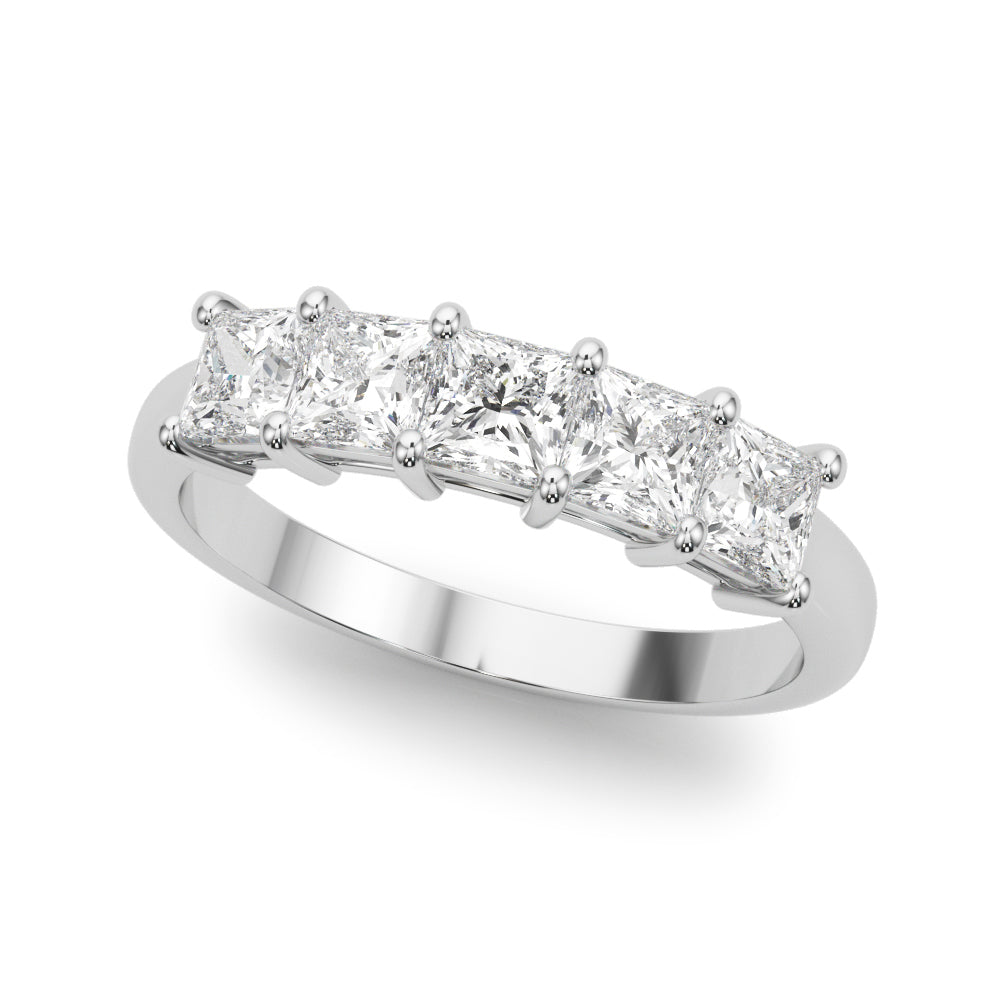 14k 5 Stone Band Princess Cut (1 ct tw)
