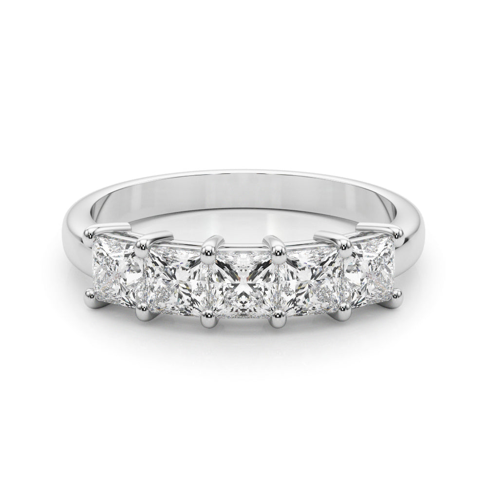 14k 5 Stone Band Princess Cut (1 ct tw)