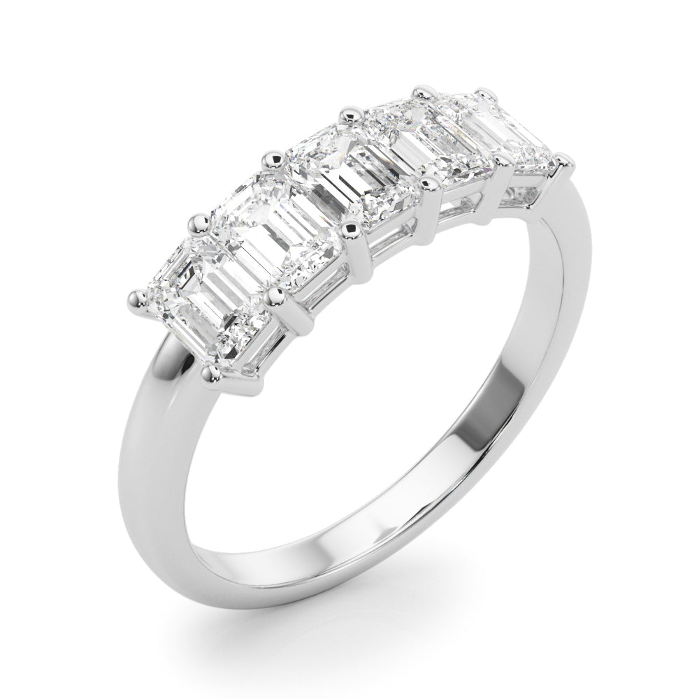 14k 5 Stone Band Emerald Cut (1 ct tw)