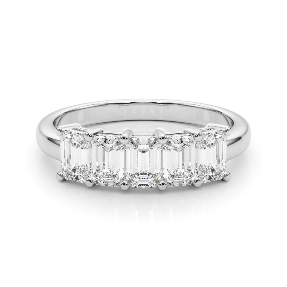 14k 5 Stone Band Emerald Cut (1 ct tw)
