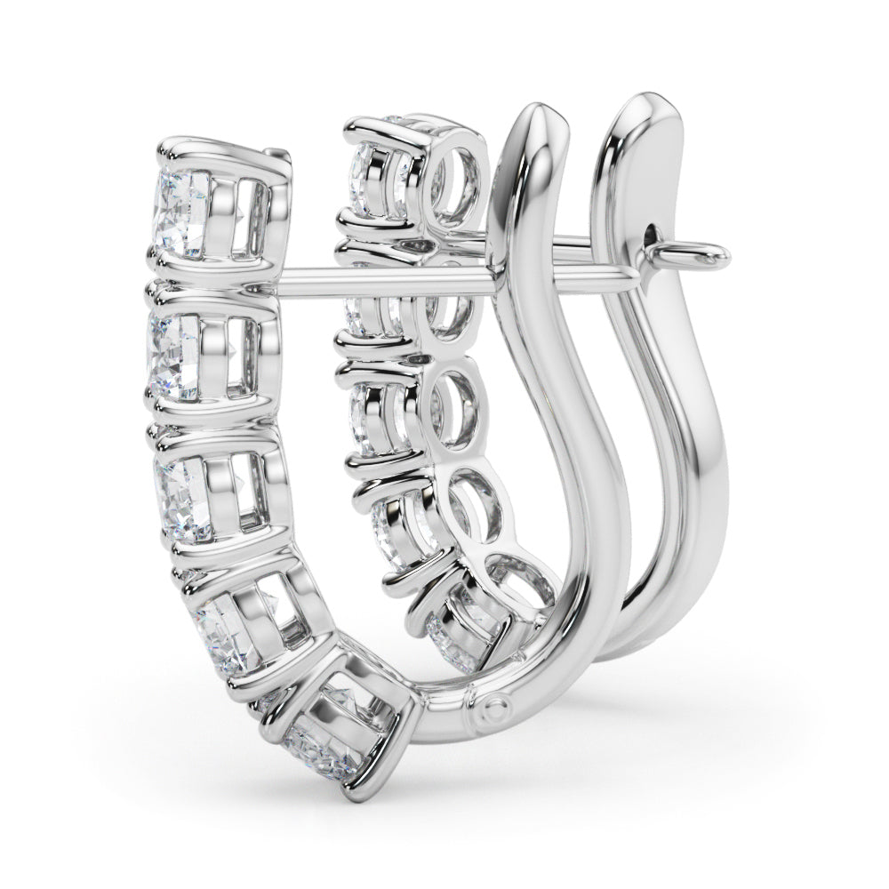 14k Diamond Earrings Omega Backs (2ct tw)