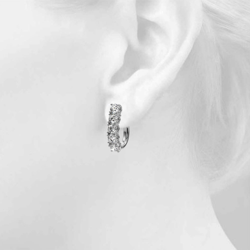14k Diamond Earrings Omega Backs (2ct tw)