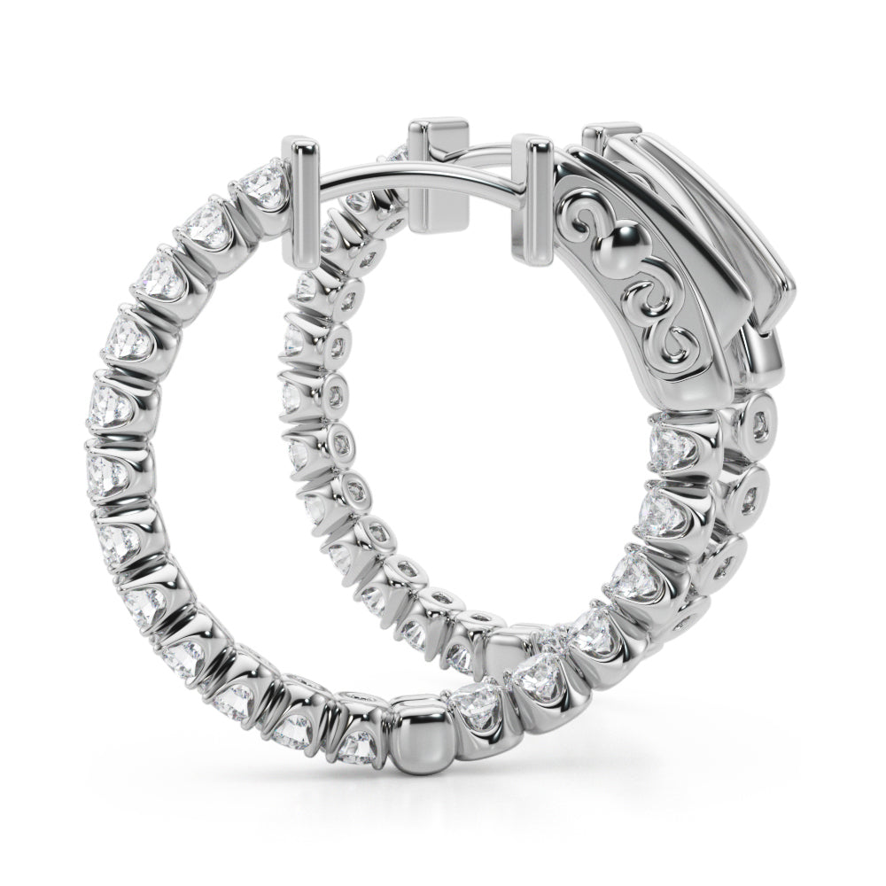 (1ct tw).75 Inch 4 Prong Round Hoop