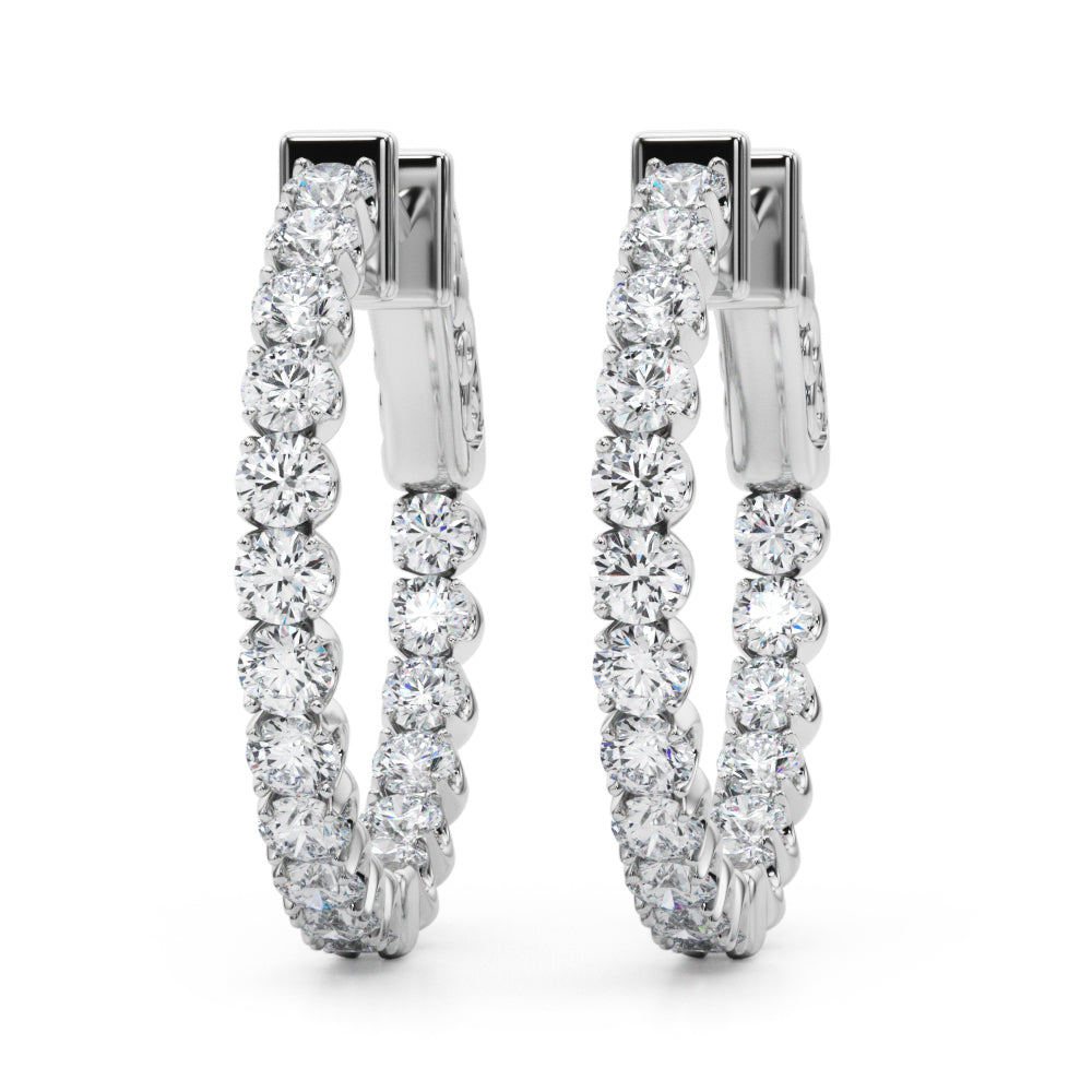 (1ct tw).75 Inch 4 Prong Round Hoop
