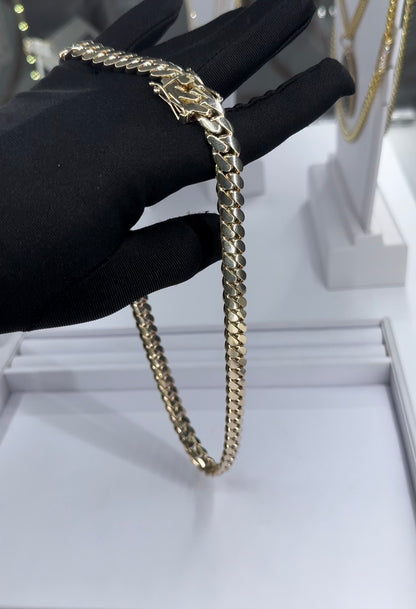 14k Solid Miami Cuban Link Chain (Yellow Gold, sizes 10mm thru 20mm)