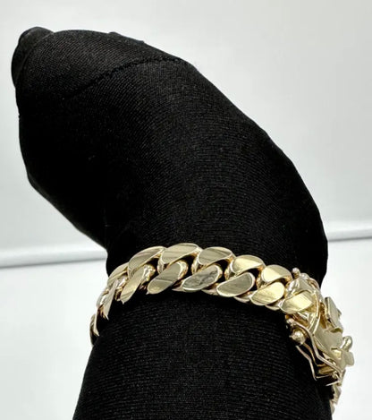 Mens 10k Solid Gold Cuban Link Bracelet