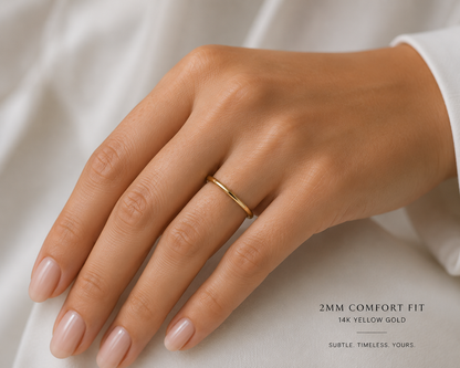 2mm Comfort Fit Wedding Band  – 14K Gold