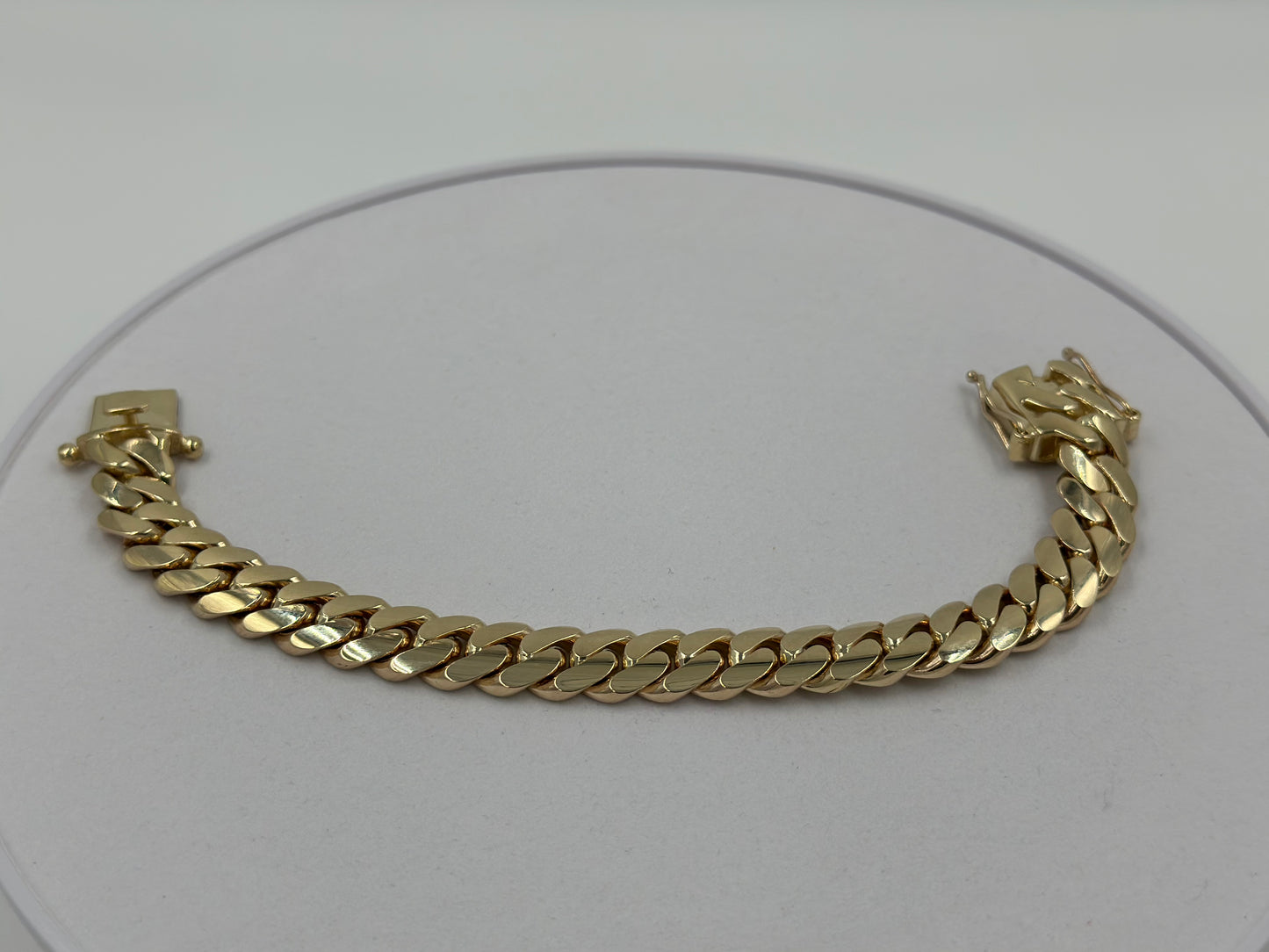 Mens 14k Solid Gold Cuban Link Bracelet