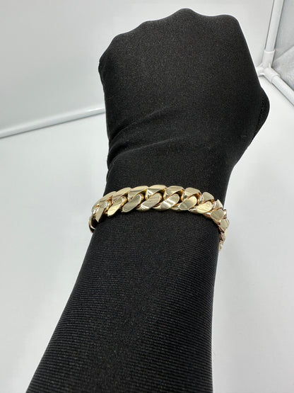 Mens 10k Solid Gold Cuban Link Bracelet