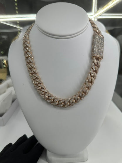 Iced Out RoseGold Cuban Link chain SPECIAL