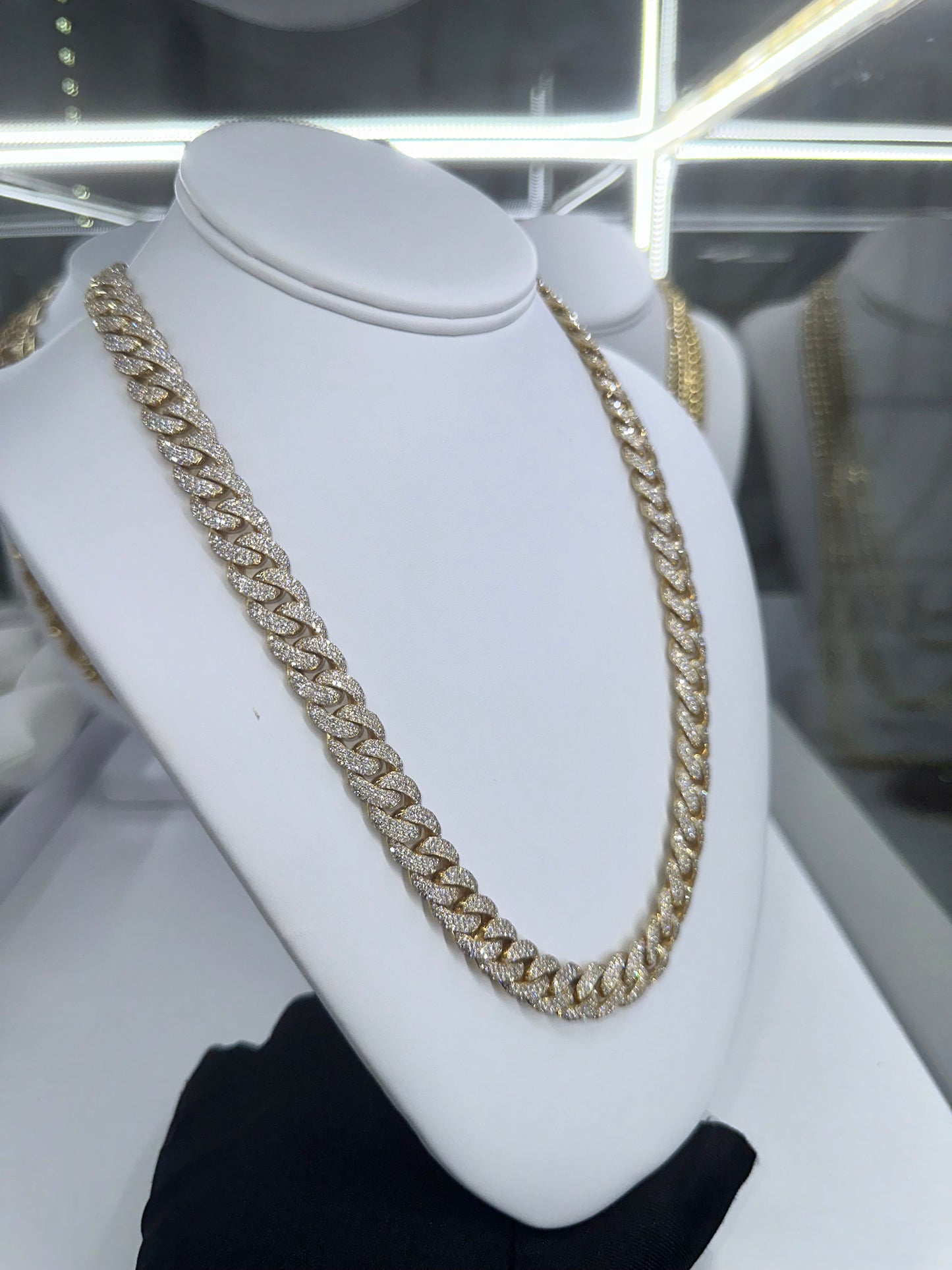 Iced Out Yellow Gold Cuban Link Chain SPECIAL