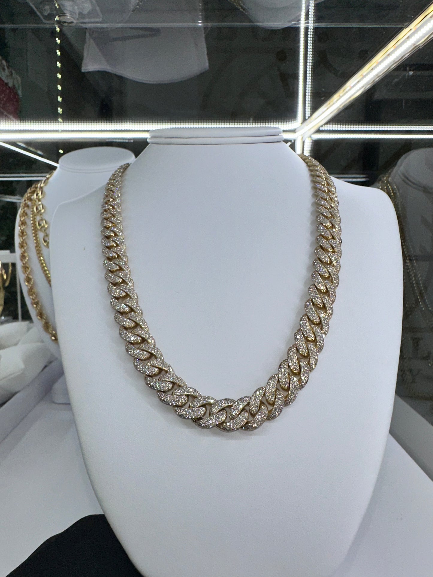 Iced Out Yellow Gold Cuban Link Chain SPECIAL