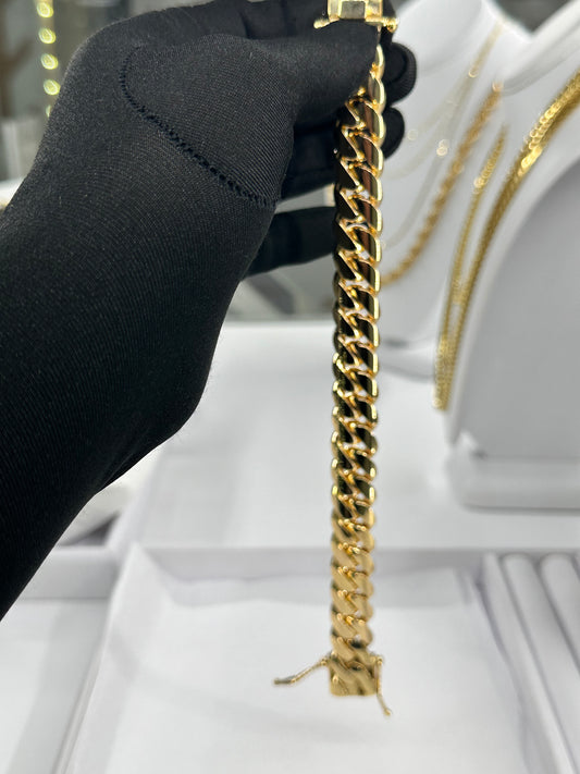 Mens 10k Solid Gold Cuban Link Bracelet