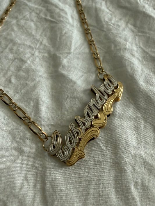 Lianas 14K Nameplate "double layer