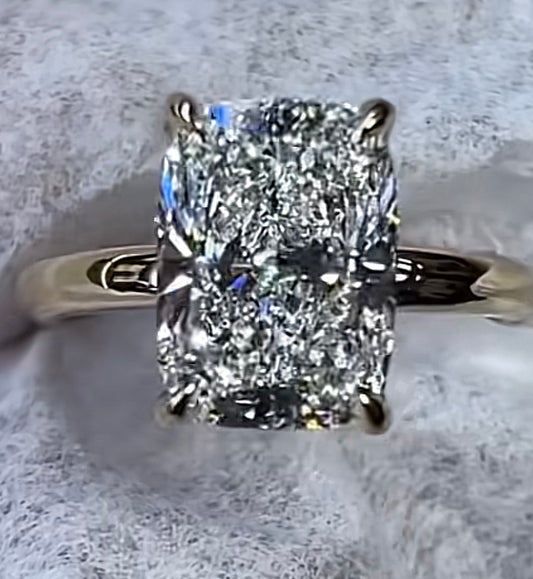 Diamond Engagement Ring ( Elongated Cushion Cut Center 1.4 Ratio)