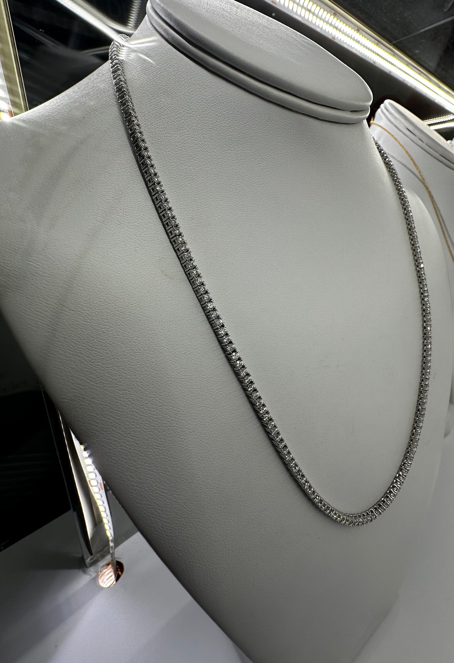 14k Tennis Necklace 16"