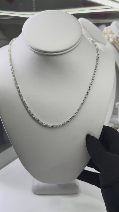 14k Tennis Necklace 16"