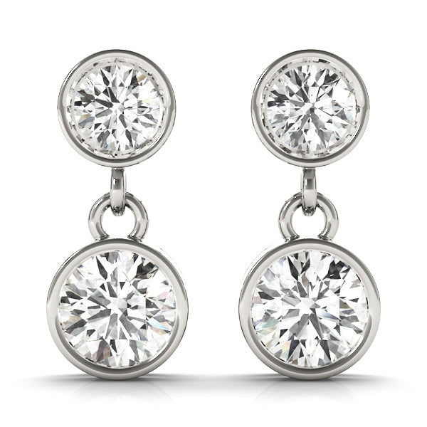 14k Double Diamond Earrings (1 ct tw)