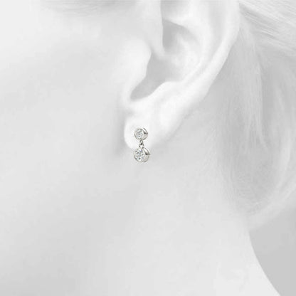 14k Double Diamond Earrings (1 ct tw)