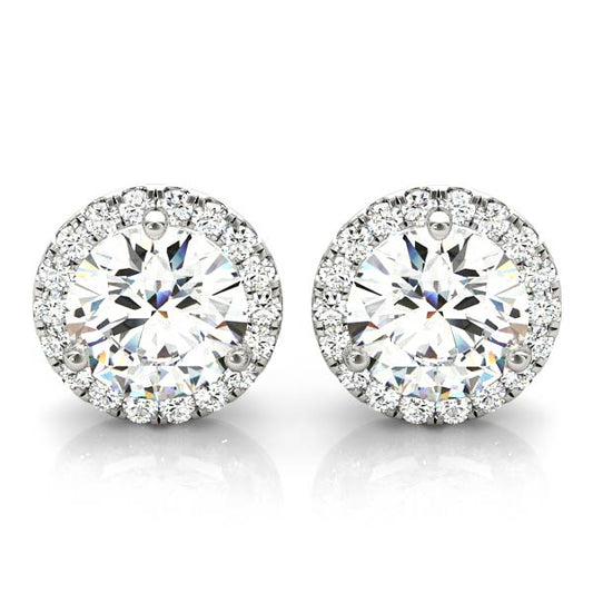 14k Halo Earrings (2.2 ct tw)