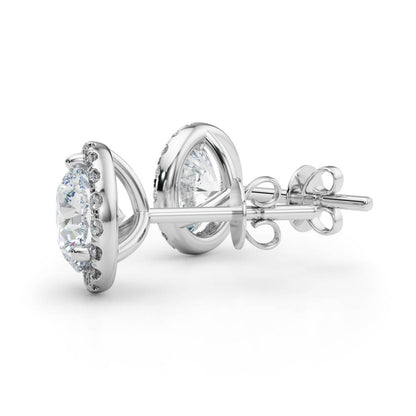 14k Halo Earrings (2.2 ct tw)