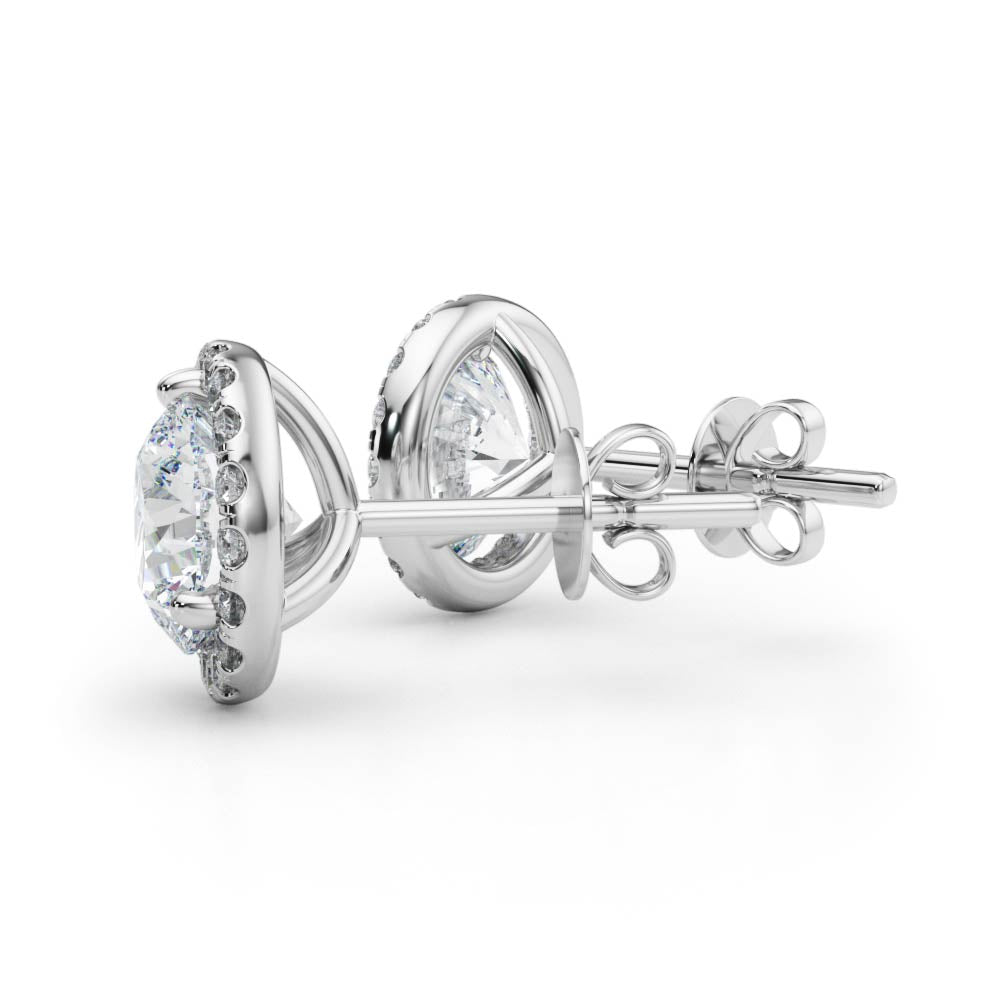 14K Halo Earrings (1.1 ct tw)