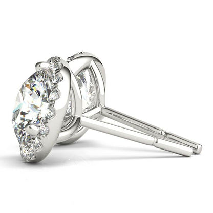 14k Halo Earrings (2.2 ct tw)