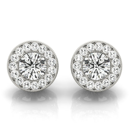 14k Halo Earrings (1.28 ct tw)