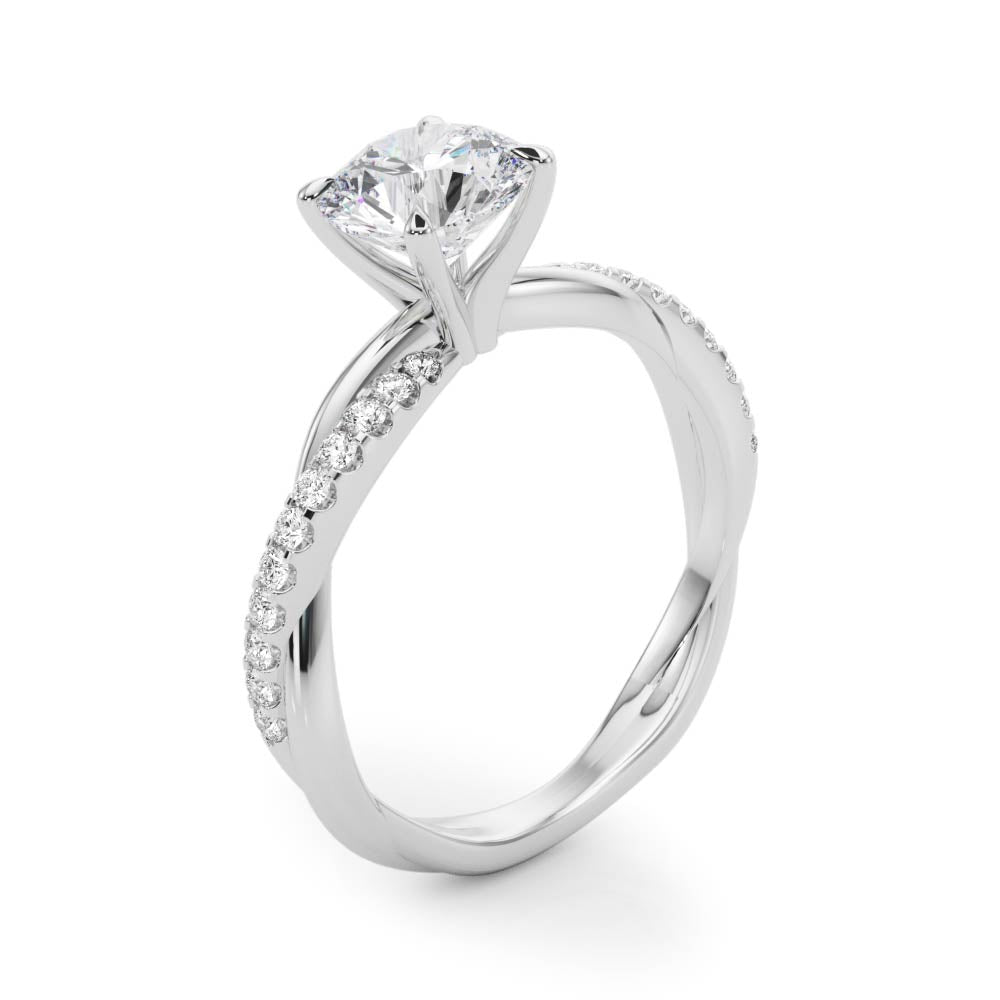 Twisted Dia Shank Engagement Ring