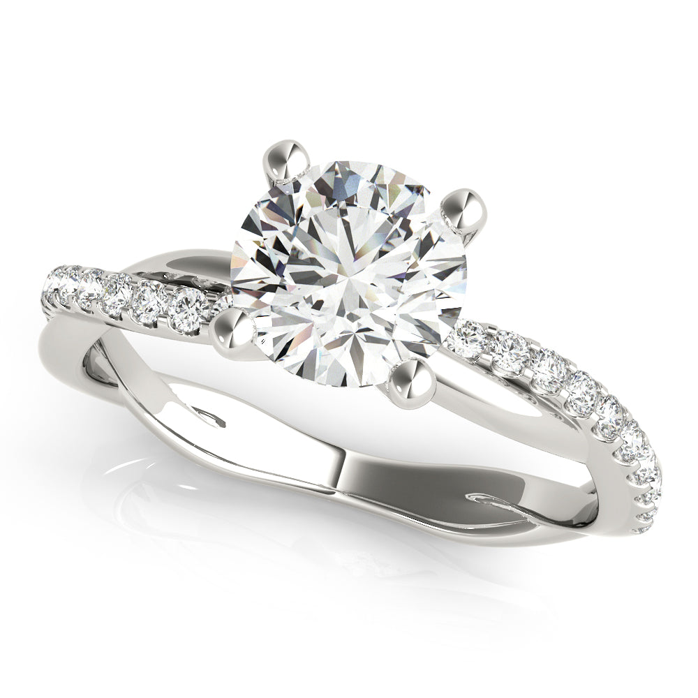 Twisted Dia Shank Engagement Ring