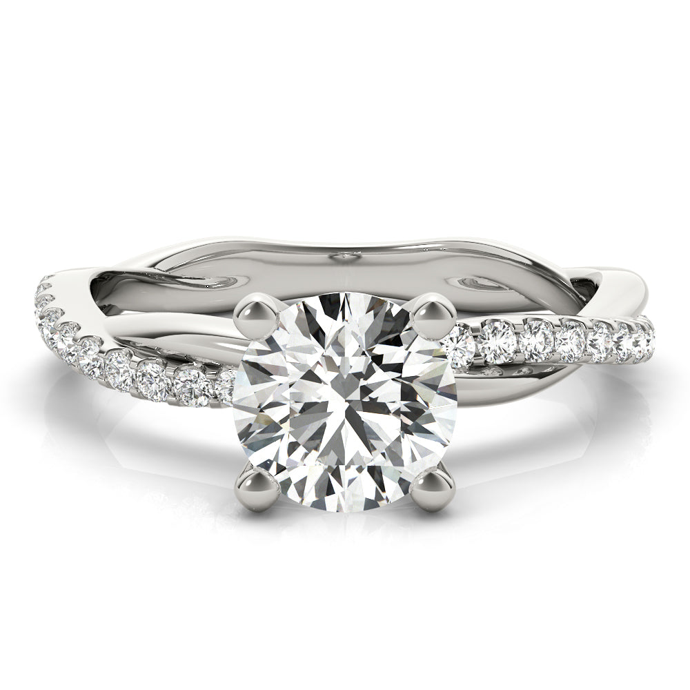 Twisted Dia Shank Engagement Ring