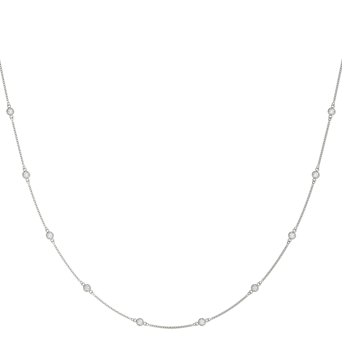 .030 (1.1mm) Dia Station Necklace