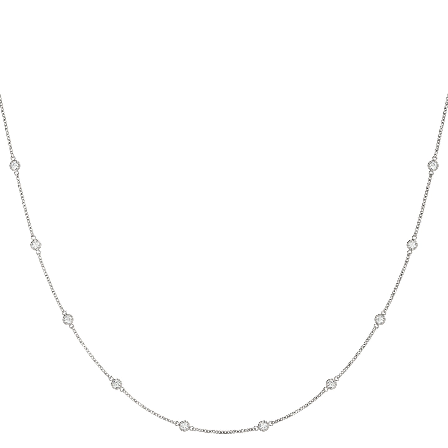 .040 (1.4mm) Dia Station Necklace