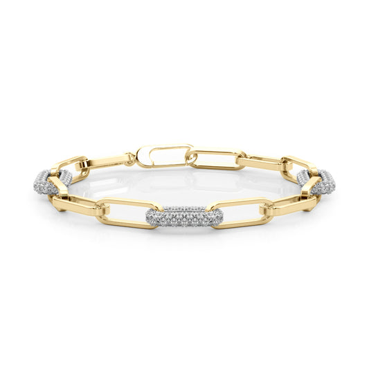 14k PaperClip Bracelet (1.1ct tw)