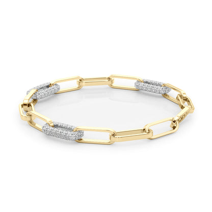 14k PaperClip Bracelet (1.1ct tw)