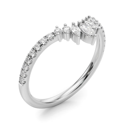 14k Fashion Ring Marquise & Round (0.35ct tw)