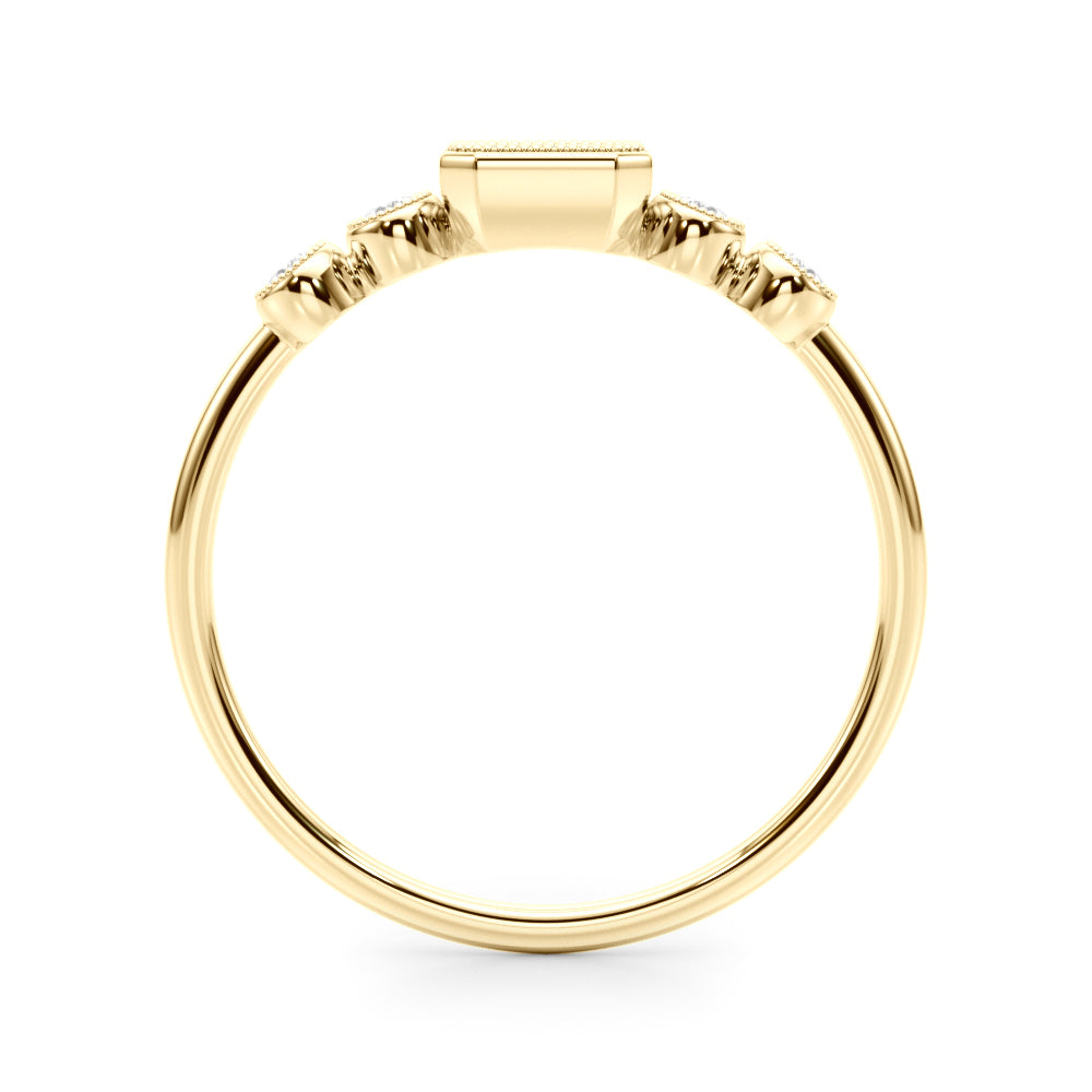 14k 5 Stone Fashion Ring With Emerald Cut Center (0.35 ct tw)