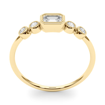 14k 5 Stone Fashion Ring With Emerald Cut Center (0.35 ct tw)