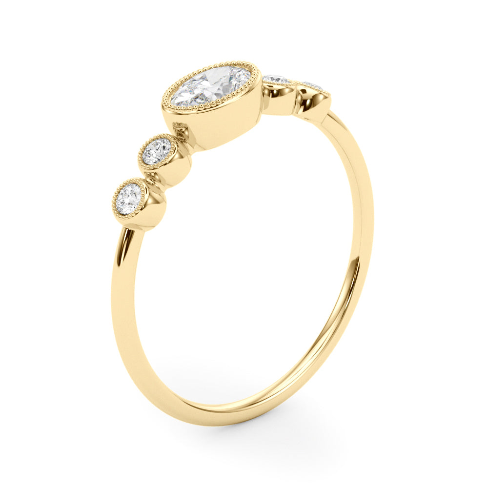 5 Stone Fashion Ring With Oval Center (0.32 ct tw)
