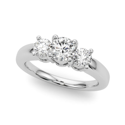 14k 3 Stone Engagement Ring Round (1ct tw)