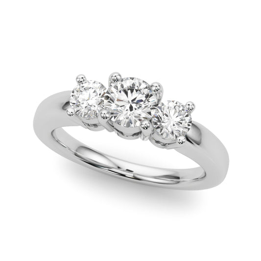 14k 3 Stone Engagement Ring Round (1ct tw)