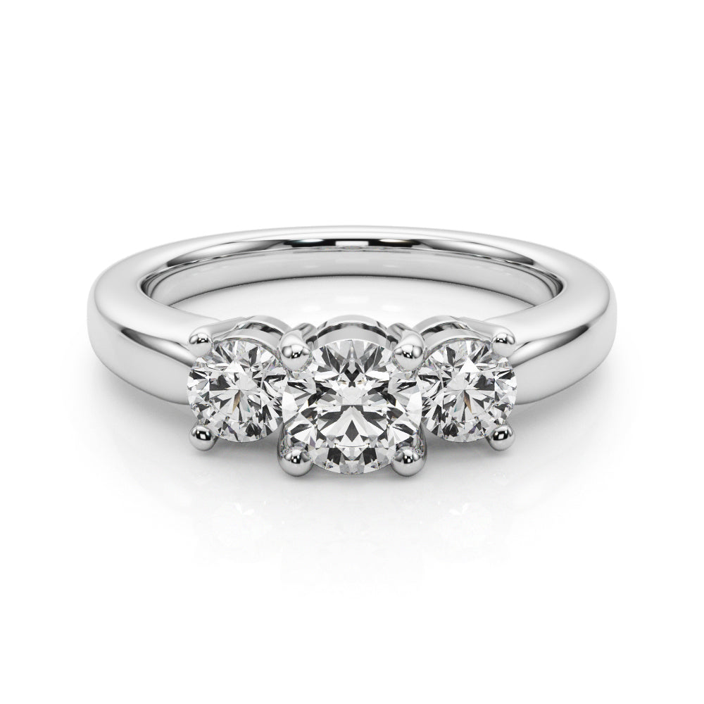 14k 3 Stone Engagement Ring Round (1ct tw)