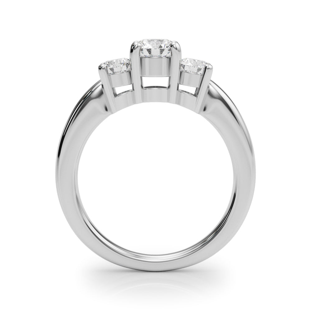 14k 3 Stone Engagement Ring Round (1ct tw)