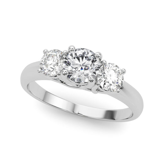 14k 3 Stone Engagement Ring Round (1ct tw)